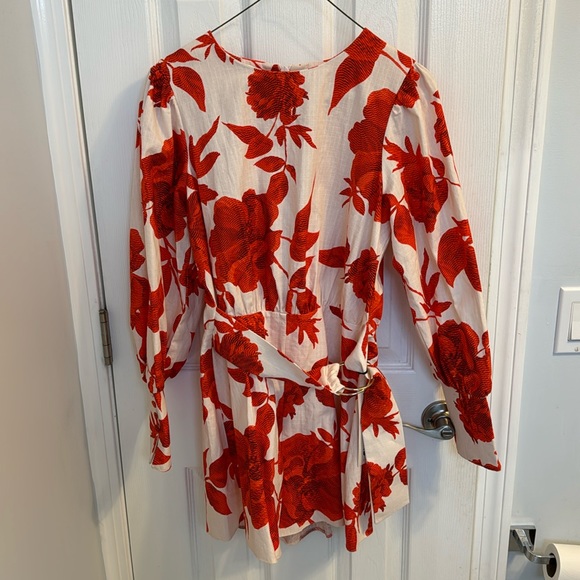 River Island floral red and cream romper - Picture 2 of 7